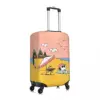 MINISO SNOOPY Cartoon Anime Suitcase Cover Holiday Travel Elastic Luggage Supplies Protection 3