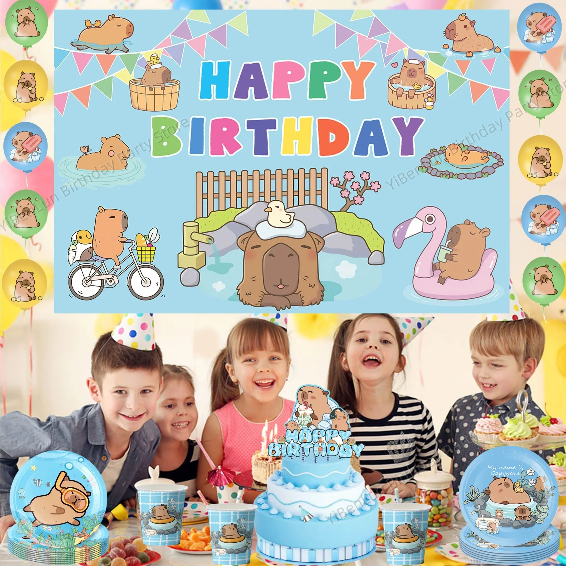 Set Stoviglie Per Festa Wizard 16 Ospiti | Piatti, Bicchieri, Tovaglioli, Tovaglia, Palloncini, Decorazioni - Foto 3