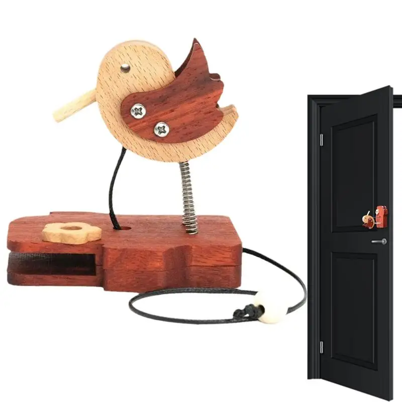 

Woodpecker Doorbell Decorative DIY Wooden Toys Doorbell Creative Bird Woodpecker Knocker For Door Store Shop Home Decoration