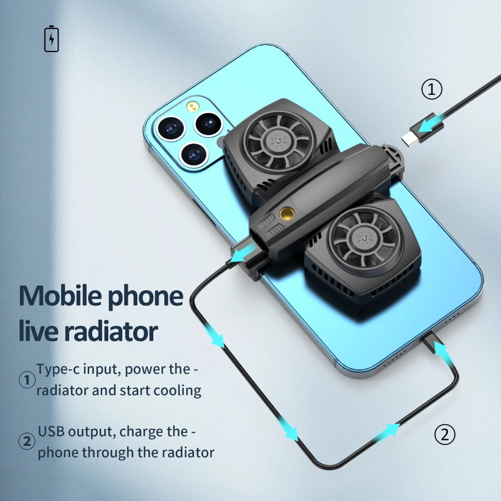 

Gaming Mobile Gamed Cooler Fan Portable Double Fan For / / Cooling Artifact Mobile Phone Accessories