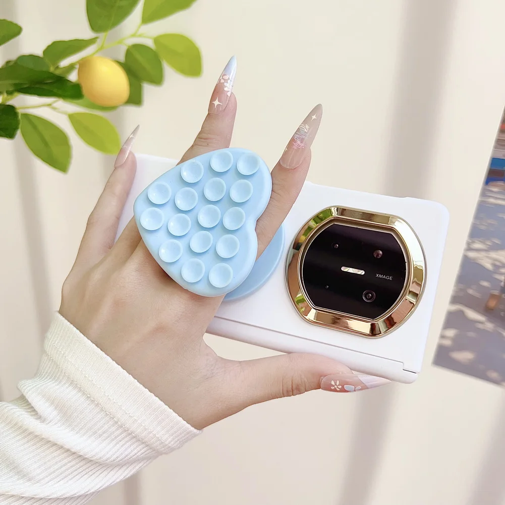 Cute Heart Suction Cup Phone Case For Huawei Foldable With Stand_voghion.com