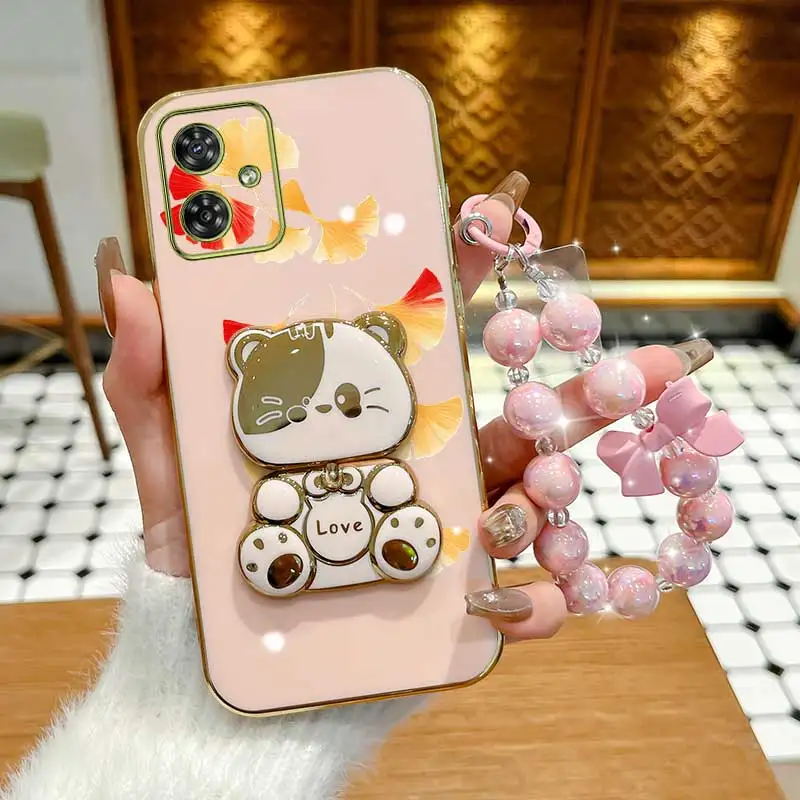 Red Maple Leaves Phone Case Set with Lanyard and Rabbit Stand