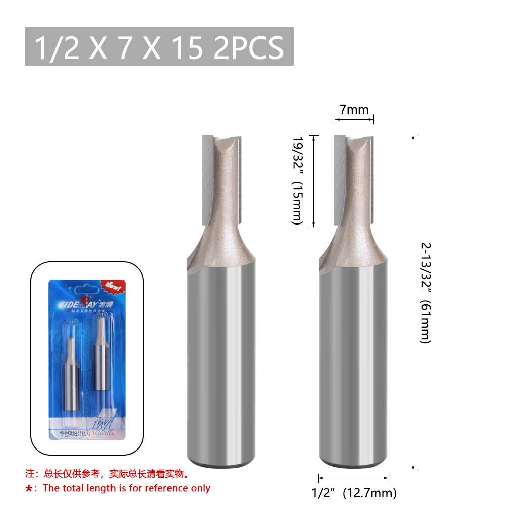 Tideway Straight Router Bits Schaft Doppel flöte Tauch fräser Hartmetall Holz bearbeitung Trimmen Schlitz werkzeug – Detail 20