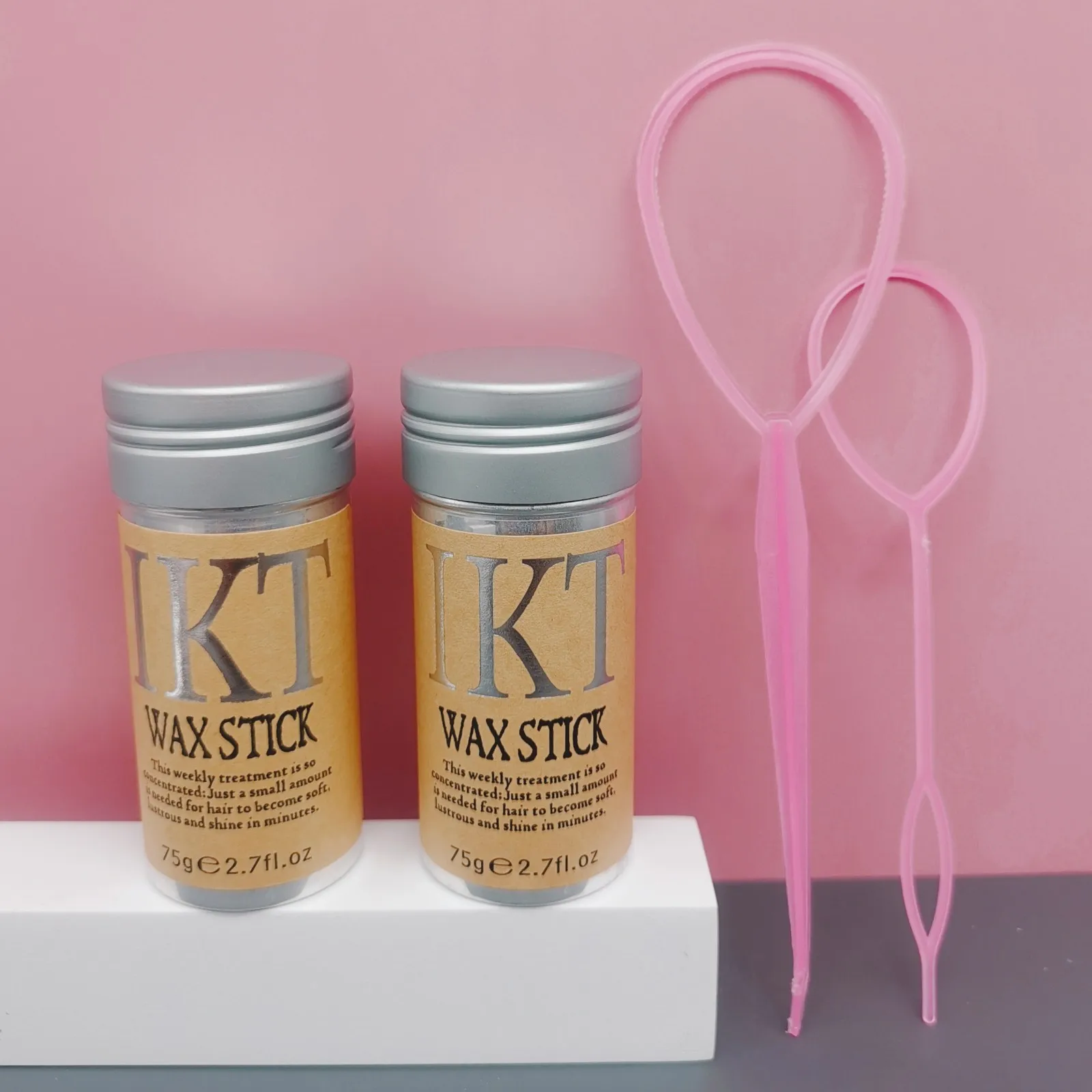 2Pcs Women Hair Wax Stick with Slick Back Brushes Gel Pomade for Kids Little Girls Toddler Flyaway Hair Wig Styling Accessories 6