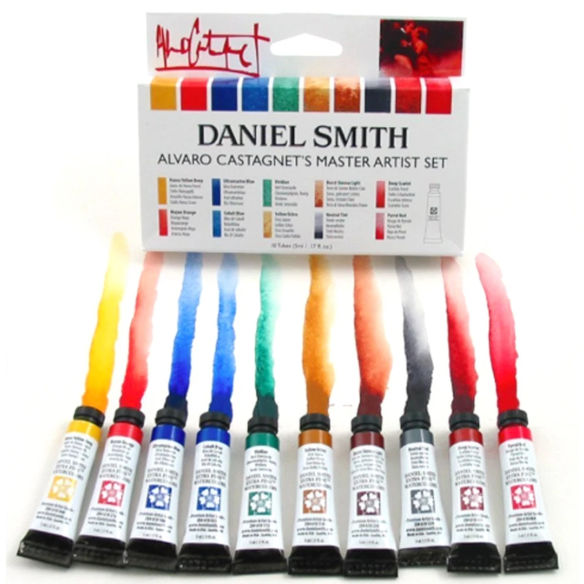 DS Daniel Smith Watercolor Mineral 6-color Base 6-color Alvaro 10-color set Hand-painted Illustrated Fine Art Student Painting mineral ink stick water color pigment painting paints for chinse painting calligraphy art supply