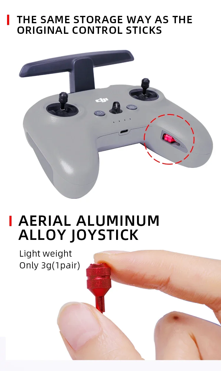 Description Picture 5 of itemRemote Control Joystick For DJI Avata 2 1 FPV Aluminum Alloy Thumb Rocker For DJI FPV Control 2/RC PRO Accessories