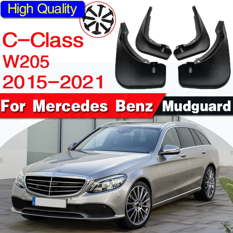 

For Mercedes Benz C Class C-Class W205 2015~2021 Fender Mud Guard Flaps Mudguards Accessories Benz C180 C200 C260 C300 Mudguards