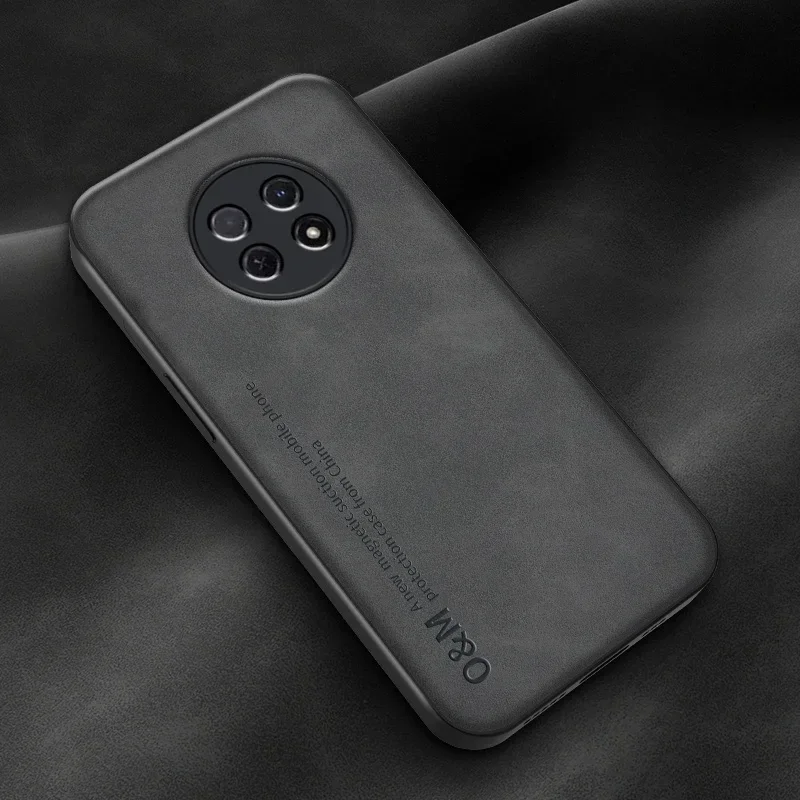 Luxury Magnetic Leather Phone Case with Car Mount Holder - Silicone Protection