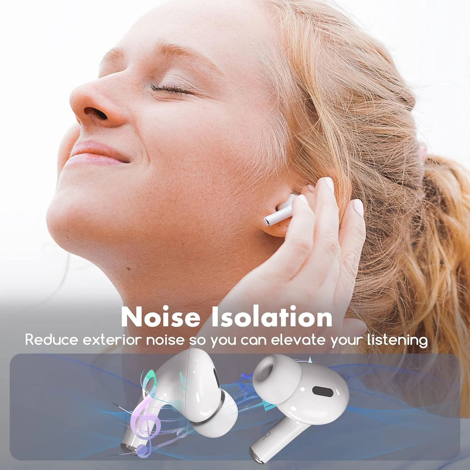 4 Pairs Replacement Ear Tips for Airpods Pro/Airpods Pro 2 Pad Earplugs Ear Caps with Noise Reduction with Portable Storage