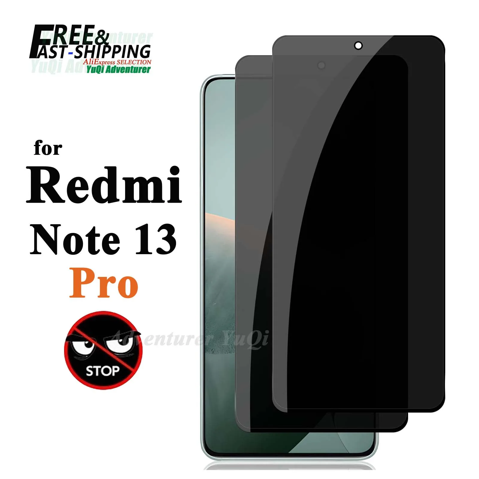 

Anti Spy Screen Protector For Redmi Note 13 Pro 4G 5G, Tempered Glass 9H Privacy Peep Scratch SELECTION Fast Free Ship Case Fit