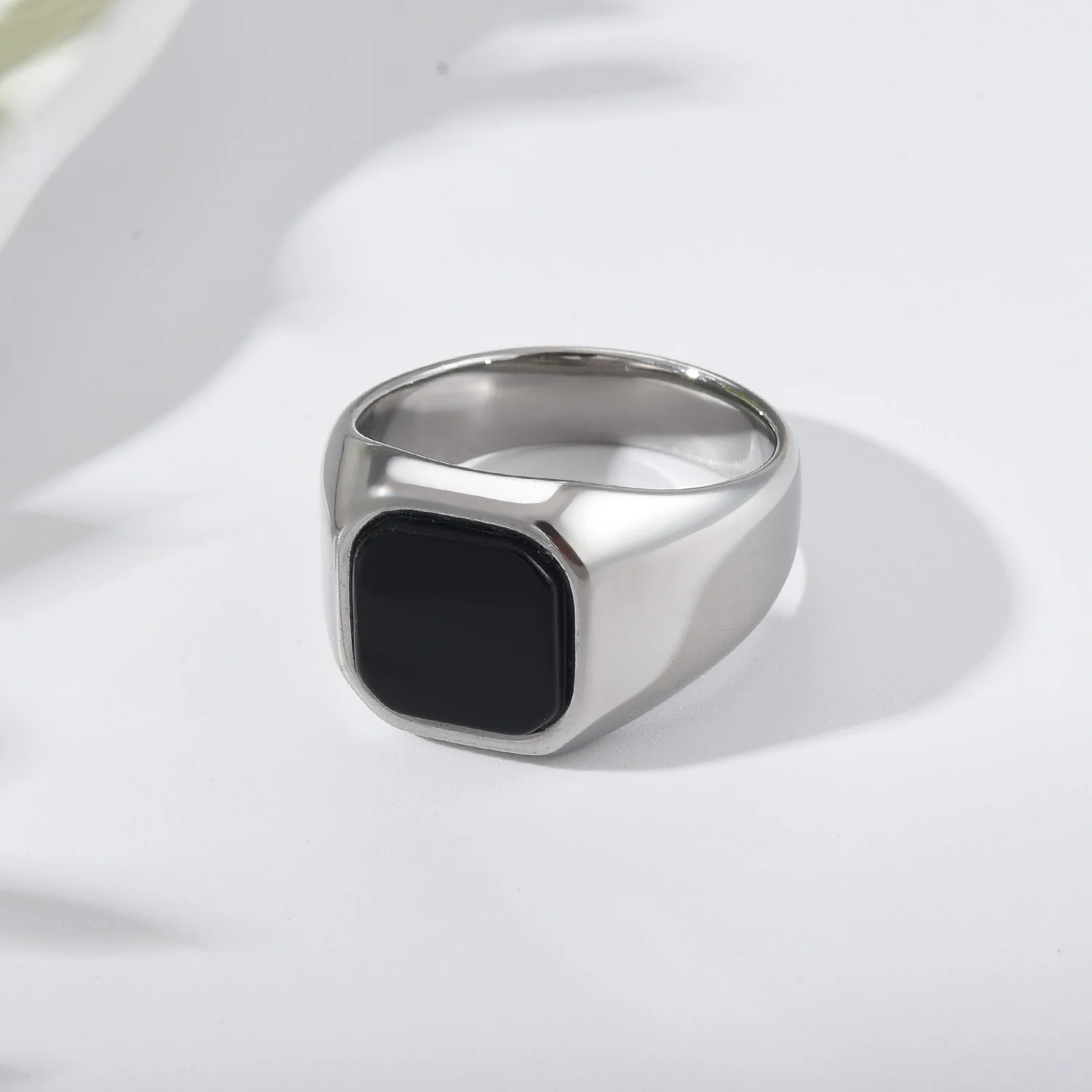 R3121 Herren Hochwertige 316L Edelstahl Mehrfach-Edelstein-Stile Onyx-Ringe – Detail 3