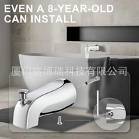 Multi-functional Pull Type Bathtub Faucet Zinc Alloy Durable Bathroom Tub Spout Inside Thread Bathtub Faucet Spout 2