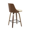 Gianna 26" Mid-Century Modern Counter Stool in Walnut with Cream Faux Leather by LumiSource - Set of 2 4