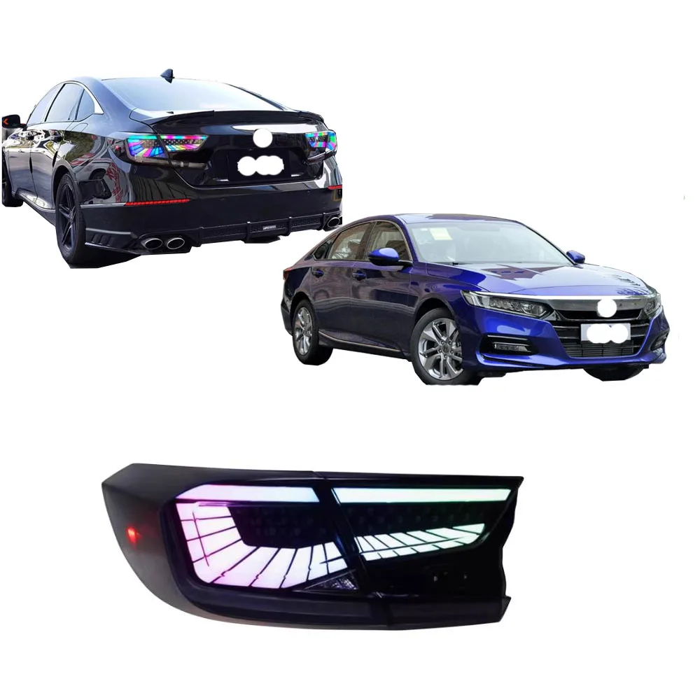 

4 Pieces 10 GEN RGB Stop Lamp for Accord 2018-2020 Rear Light Tail for Accord Warning Marker Dynamic Heart Lamps for Accord