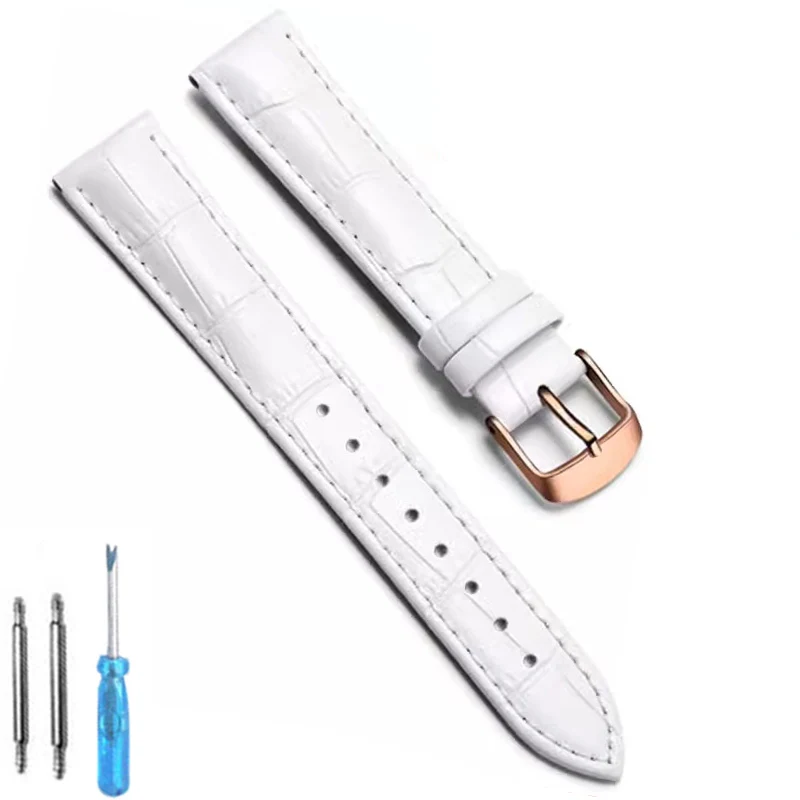 Premium Genuine Leather Watch Band - High-Quality, Comfortable Strap with Tool Included