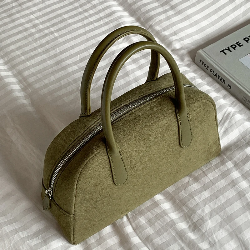 Korean Casual Boston Bag For Women Luxury Designer Handbags