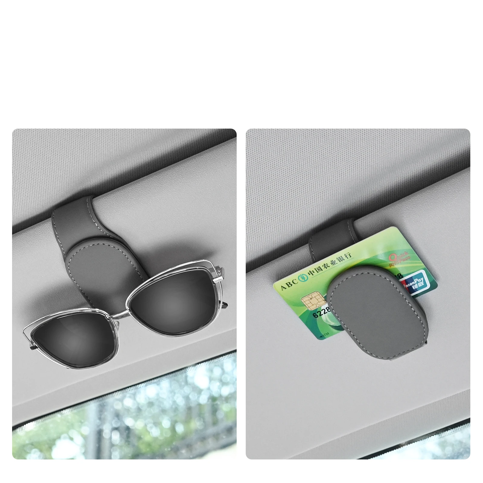 Sunglasses Holder Universal Car Auto Sun Visor Glasses Box Sunglasses Clip Card Ticket Holder Stand Fastener Pen Case Eyeglasses Car Accessories