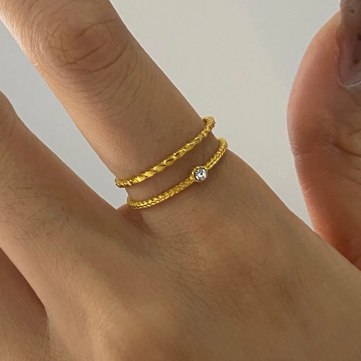 Multi Layer Stackable Starfish Star Rings Hypoallergenic 18K Gold Plated Shell Knuckle Ring Stainless Steel Summer Accessories
