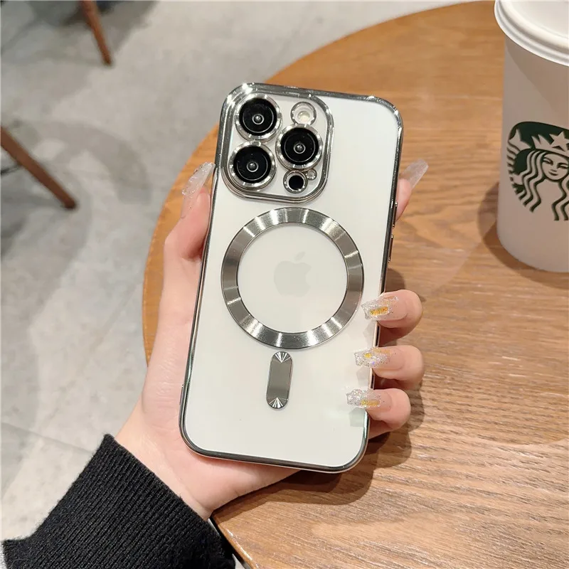 Magnetic Plated Phone Case with Wireless Charging and Lens Protection