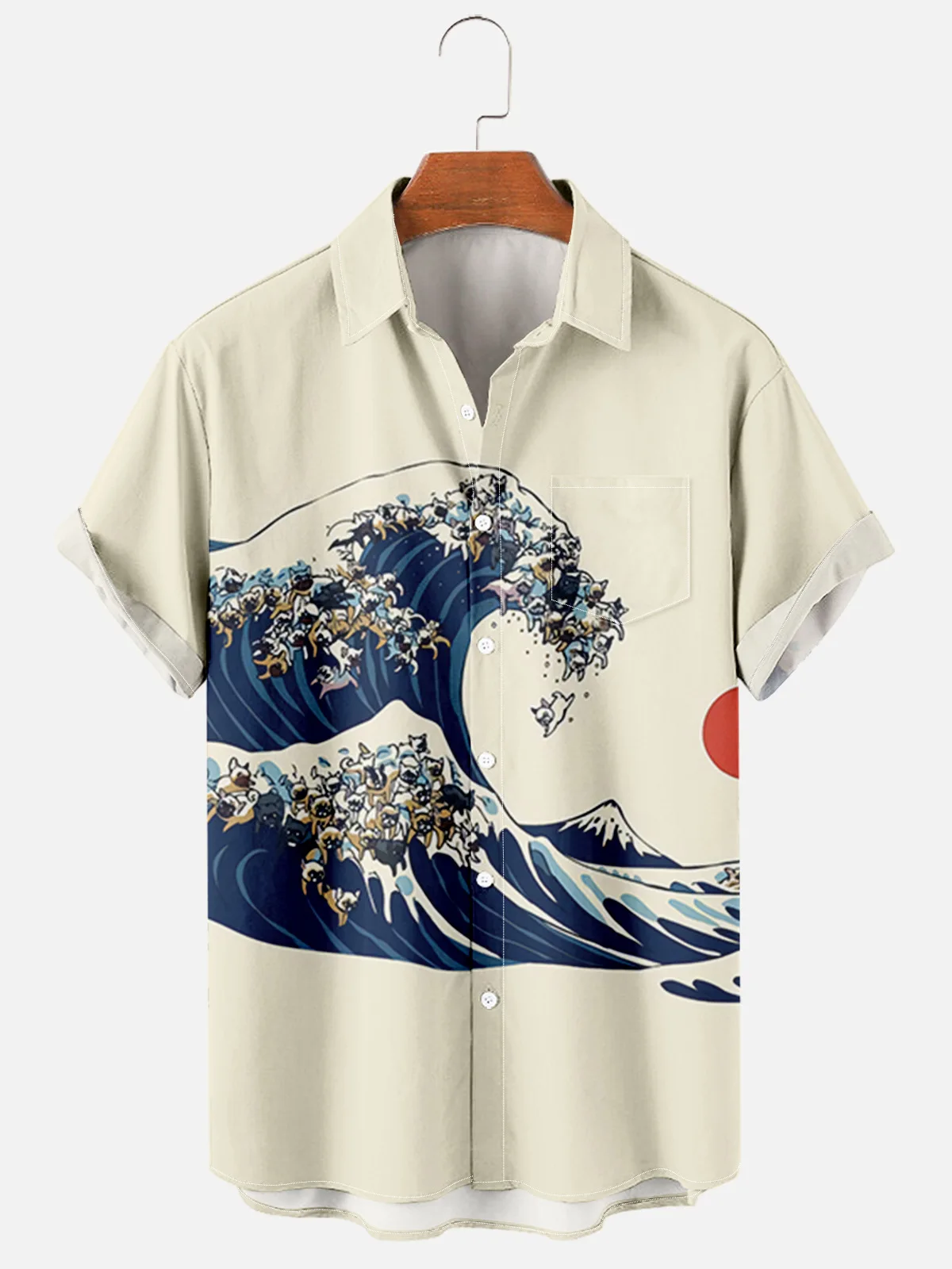 2022 New Ukiyo-E T-Shirt For Men And Women 3d Printing Seaside Surfing Men'S Casual Trend Short-Sleeved Shirt Top |