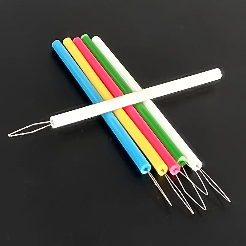 5-teiliges Kunststoff-Nadelfädler-Set, Nähmaschinen-Fadenhelfer, Perlenwerkzeug, DIY-Bastelzubehör, Hilfsgerät für ältere Menschen