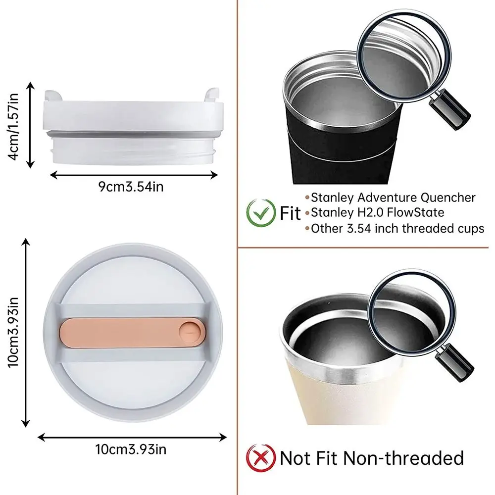 1Pcs 40Oz Sealing Bottle Cover Splash Spill Proof Plain Plastic Replacement Lids for Stanley Quencher H2.0 40oz Tumber Cup
