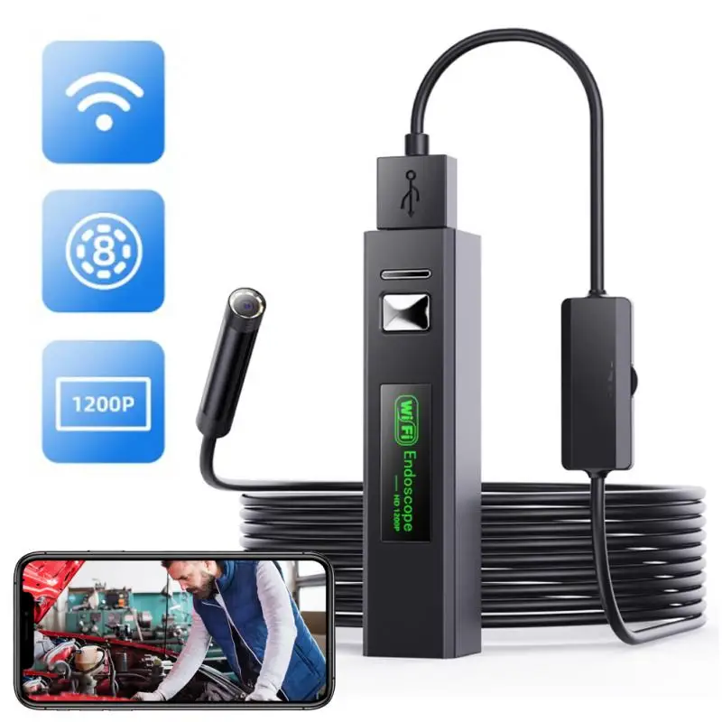 F150 Wifi Endoscope Camera HD1200P 8pcs LED Lights 8MM Wireless Car Inspection  Borescope Camera Waterproof for Android IPhone PC - Price history & Review, AliExpress Seller - ZEMICAM Official Store