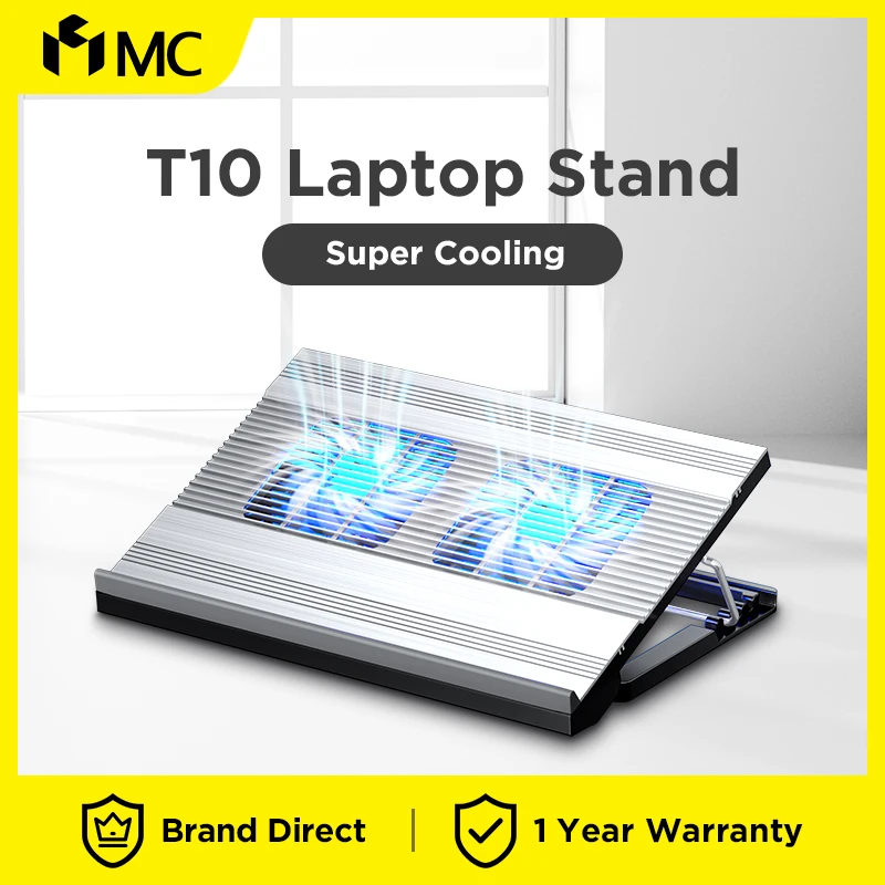Mc T10 Aluminum Alloy Laptop Cooling Pad Adjustable Laptop Stand Silent
