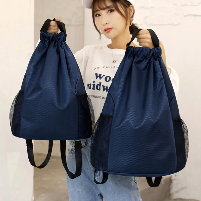 Mochila deportiva con cordón, mochila deportiva para viajes al aire libre, mochila para mujeres y hombres de gran capacidad, bolsas para gimnasio, natación, playa, bolsa de baloncesto