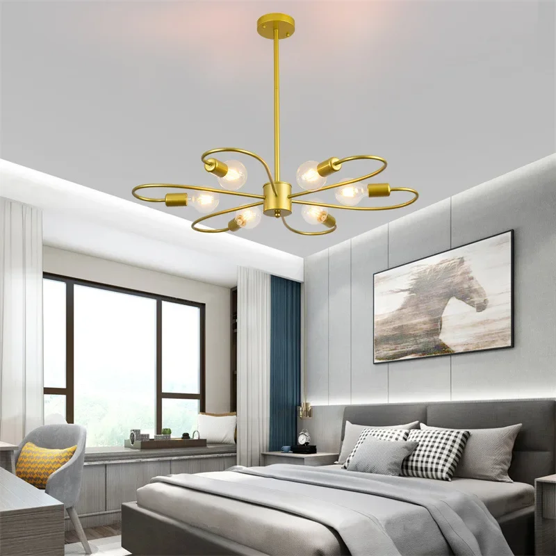 Simple Modern Living Room Chandelier Nordic Style Creative Personality Restaurant Study Room Bedroom Decoration Light Fixture