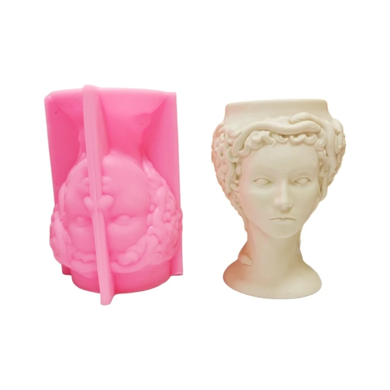 

Flowerpot Silicone Mold Concrete Mould Medusas Shaped Flowerpot Molds Cements Mould Silicone Material for DIY Vase