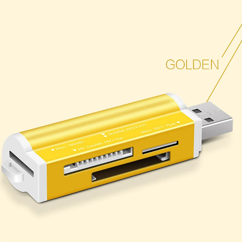 SD Card Reader 4 Slots for Micro SD SDHC TF M2 MMC MS PRO DUO All in 1 USB 2.0 Multi-function Memory Card Reader