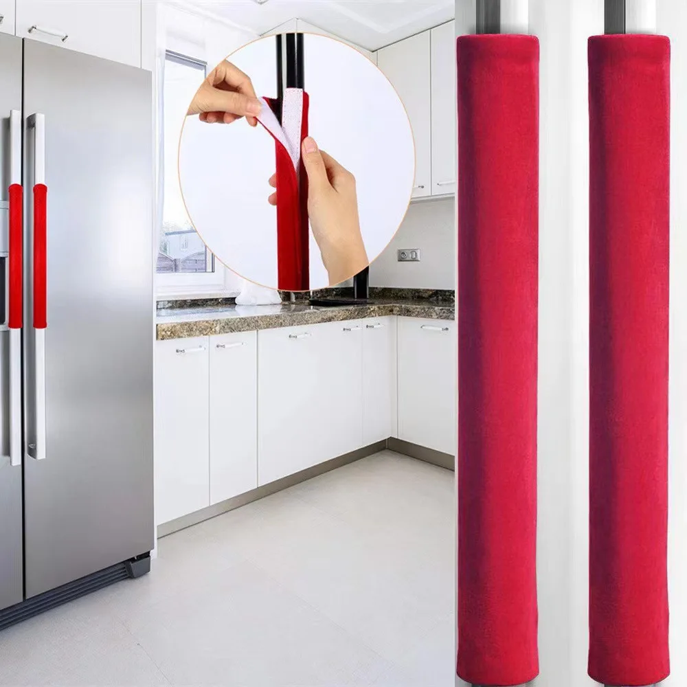 2Pcs/Set Refrigerator Door Handle Cover Kitchen Appliance Decor Fridge Oven Handle Antiskid Door Knob Protector Black Grey Red