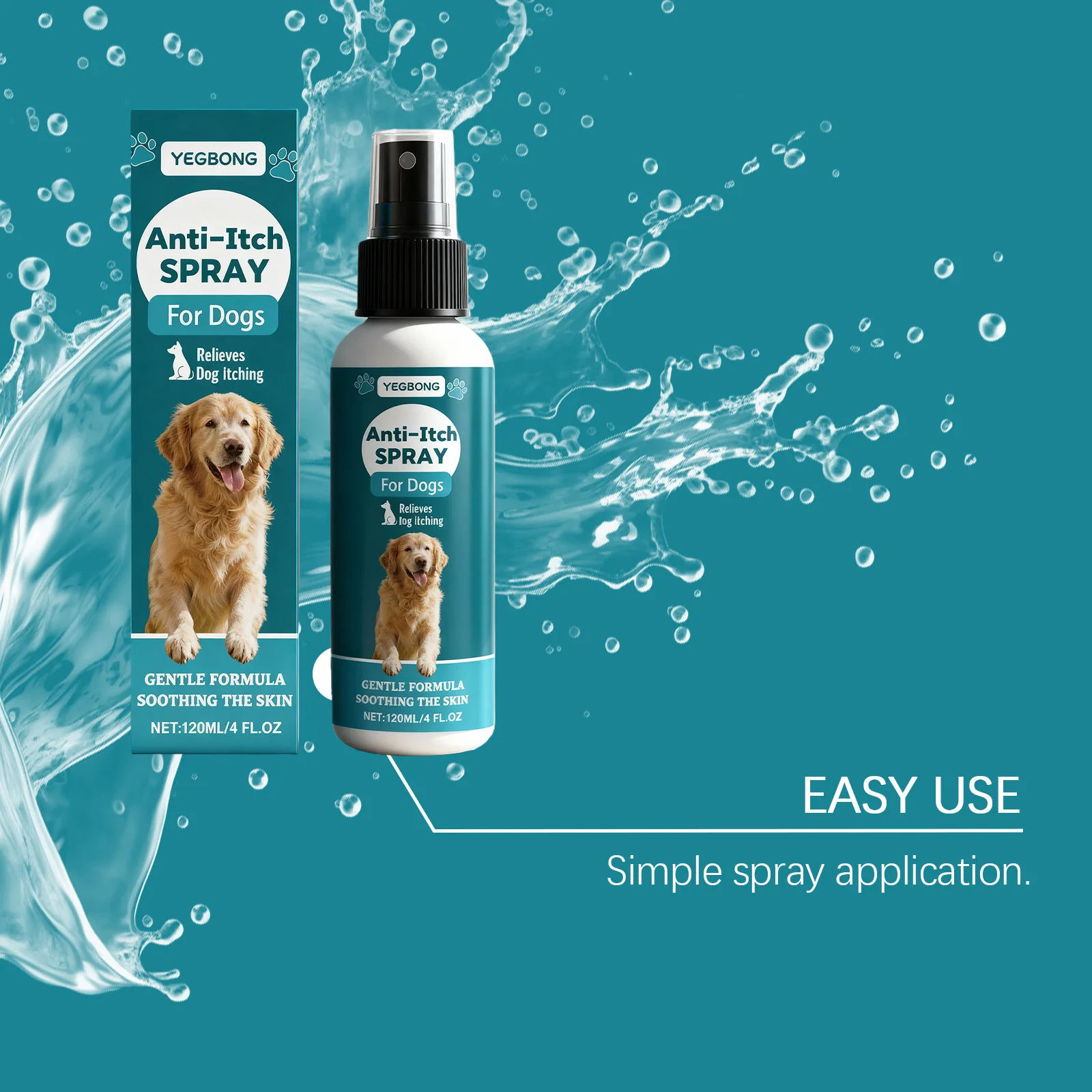 YEGBONG Anti-Juckreiz-Spray für Hunde und Katzen Langanhaltend Feuchtigkeitsspendend Lindert Trockene Haut Sanfte Formel Hautberuhigendes Haustierspray 120ml – Detail 9