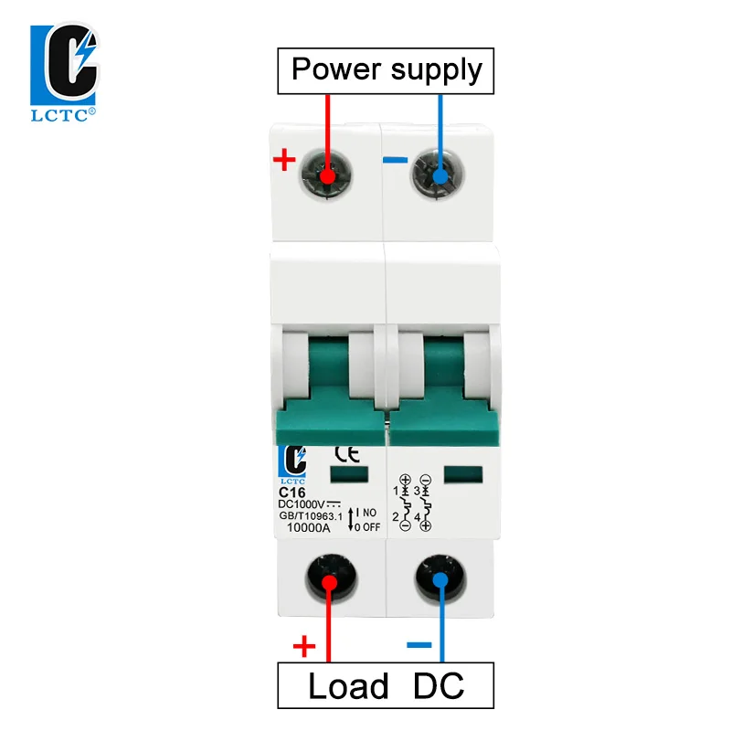 Mcb Circuit breaker DC 1P 2P 3P 4P 1000V 6A 10A 16A 20A 25A 32A 40A 50A 63A Used in the PV circuit breaker system