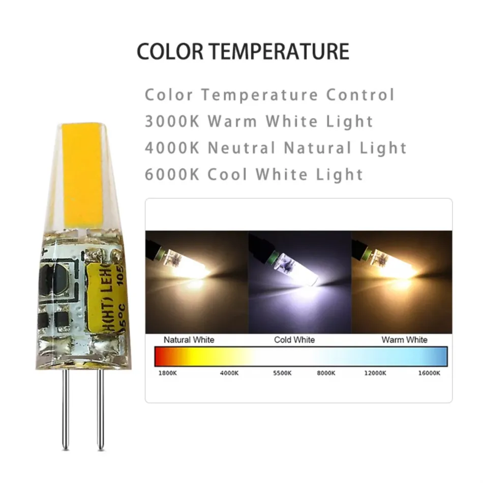 G4 LED COB Birne 5W, 600LM – Silikon, 12V, Für Kronleuchter & Deckenlampen