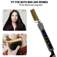Heating Comb peine caliente alisador de pelo Portable Anti-Scald Comb Beard Press Comb Safety Portable Curling Brush 1