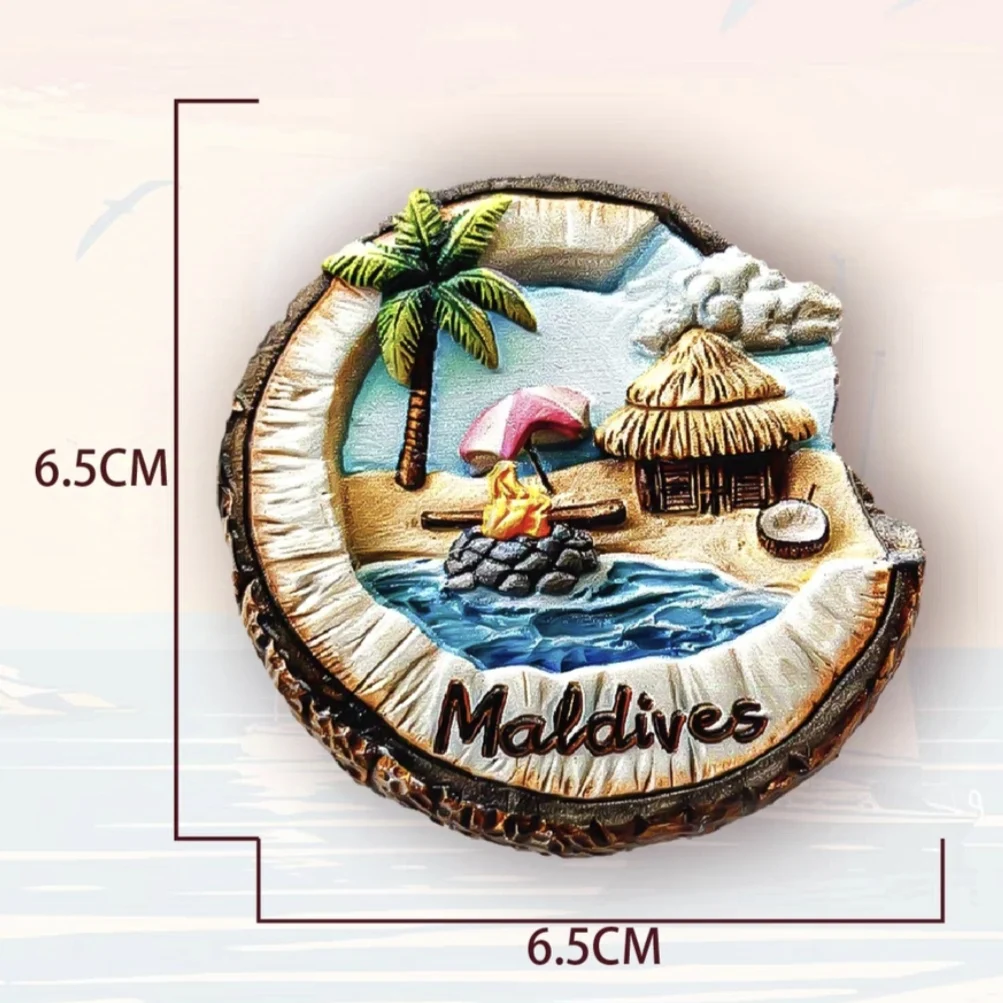 3D Fridge Magnets Refrigerator Sticker Handicraft Gift Decoration Asia Maldives Resin Tourism Souvenir magnetic fridge magnets magnetic sticker magnetic fridge stickers refrigerator decor