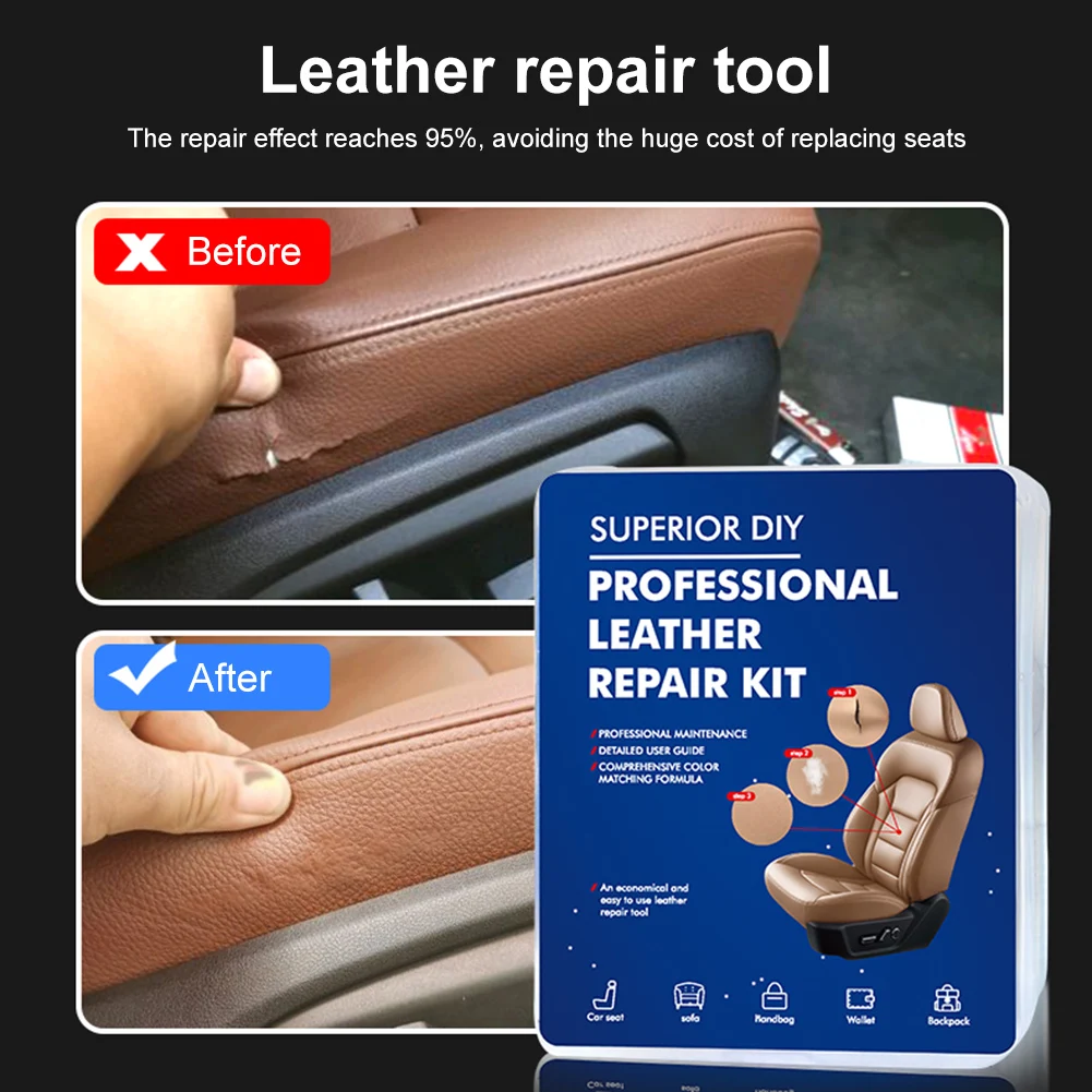 paint cleaner for car Leather Repair Kit Car Care Tools Kit Scratch Remover Leather Restorer for Car Seats Sofa Furniture Couch Refurbish For Home Car meguiars car wax