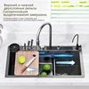 Kitchen Sink Stainless Steel Embossed  Large Single Slot Digital Display Waterfall Sink Multifunctional Dishwashing Sinks 3