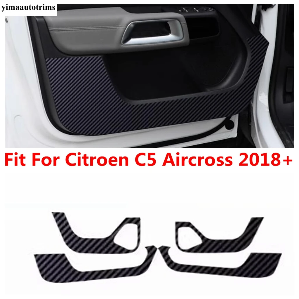 

Car Door Anti Kick Pad Protection Film Protector Carbon Fiber Look Stickers Trim Accessories For Citroen C5 Aircross 2018 - 2024
