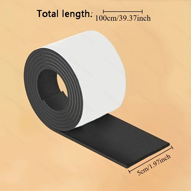 Poggiapiedi per sedia neri 1 rotolo - Riduttori di rumore antiscivolo spessi | Protezioni per mobili resistenti all'usura per cuscinetti muti per tavolo/sedia 3