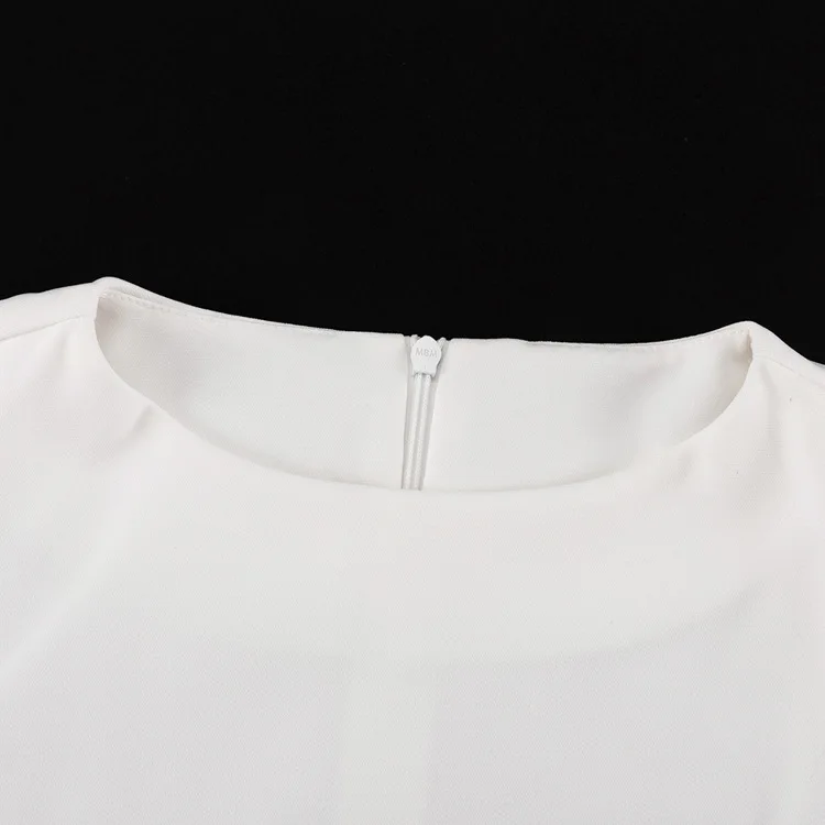 Female Elegant White Dress Sexy Patchwork Long Sleeve Commute Casual Clothes Dress For Women Zipper Autumn Mini Dress New