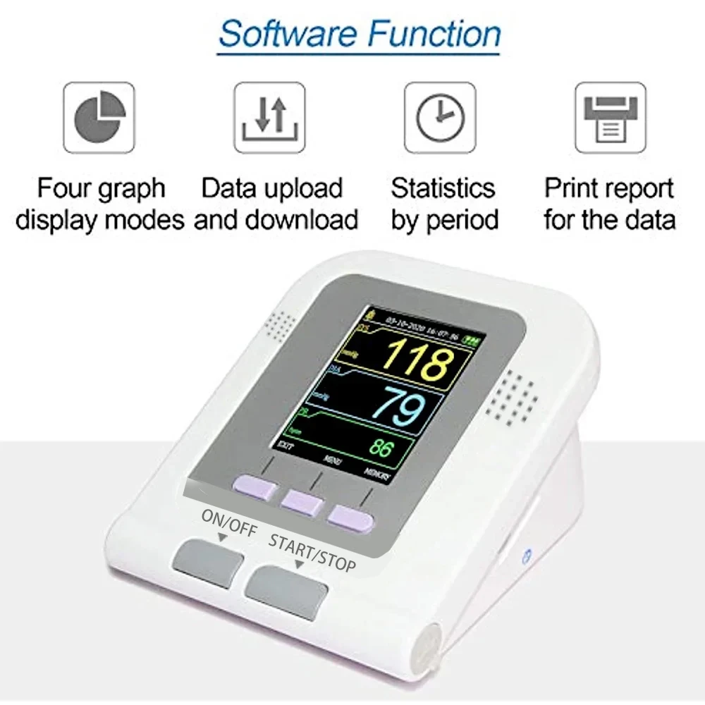 CONTEC08A Digital Blood Pressure Monitor Pediatric NIBP Software Sphygmomanometer Choosable Neonate Cuff OR SpO2 Probe