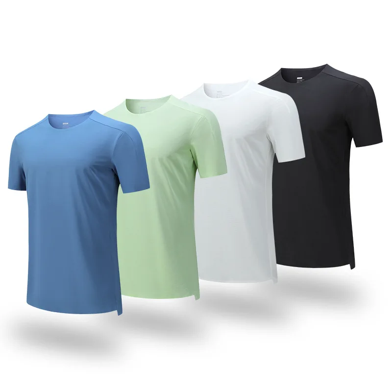 2024 Summer Men's Lightweight Quick Drying Running T-shirt,Elastic loose fitting Training Fitness Sports Short Sleeves