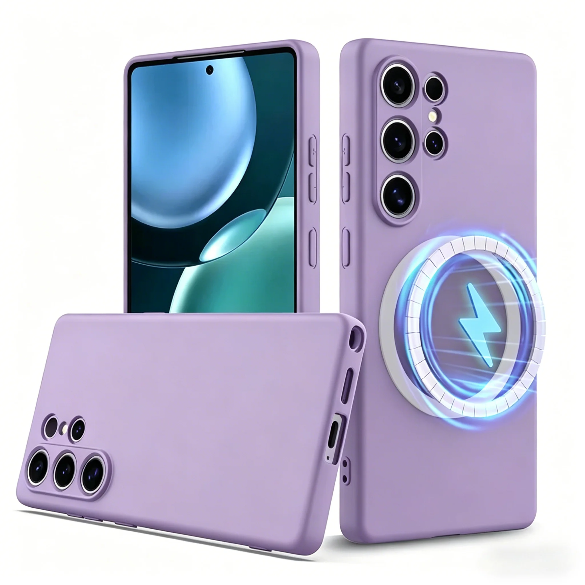 Liquid Silicone Skin Feel Magnetic Wireless Armor Protect Cover