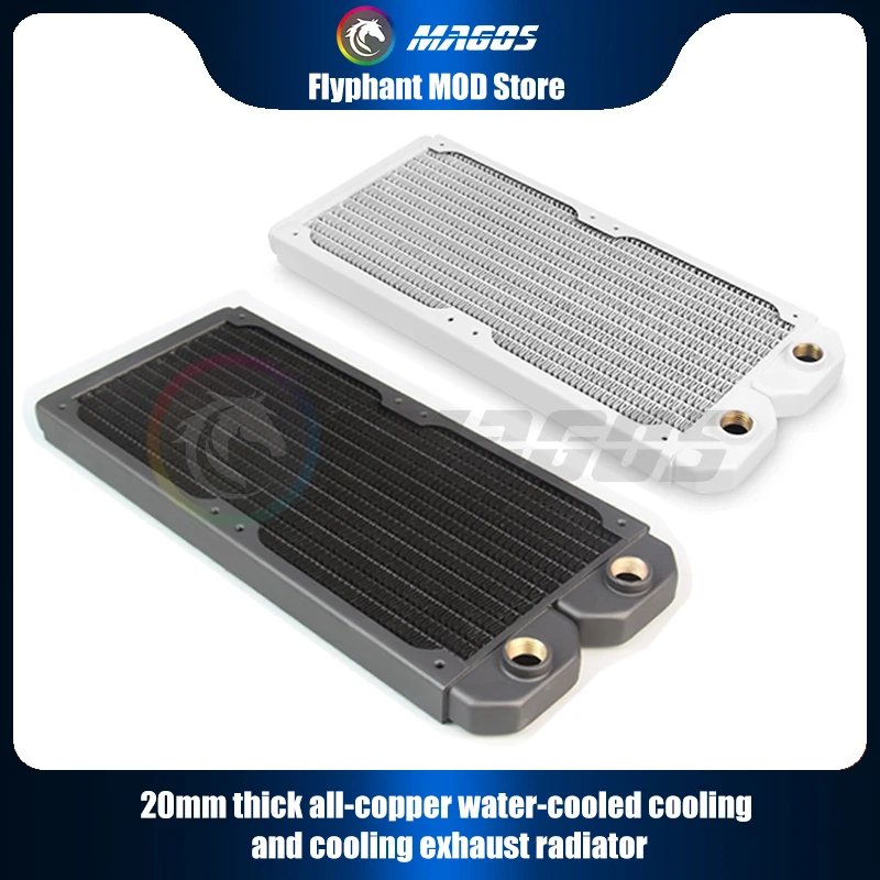 

20mm Thickness Thin Water Cooling Radiator,G1/4" Copper PC Heatsink Cooler For 12cm Fan 120mm 240mm 360mm 480mm Black/White