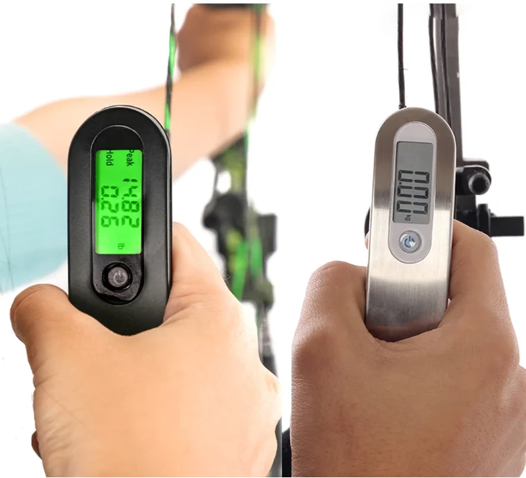 Archery LED Bow Scale 110lbs Draw Weight Weighing Tool Dynamometer Measuring Instrument Hunting Shooting Compound Recurve Bow