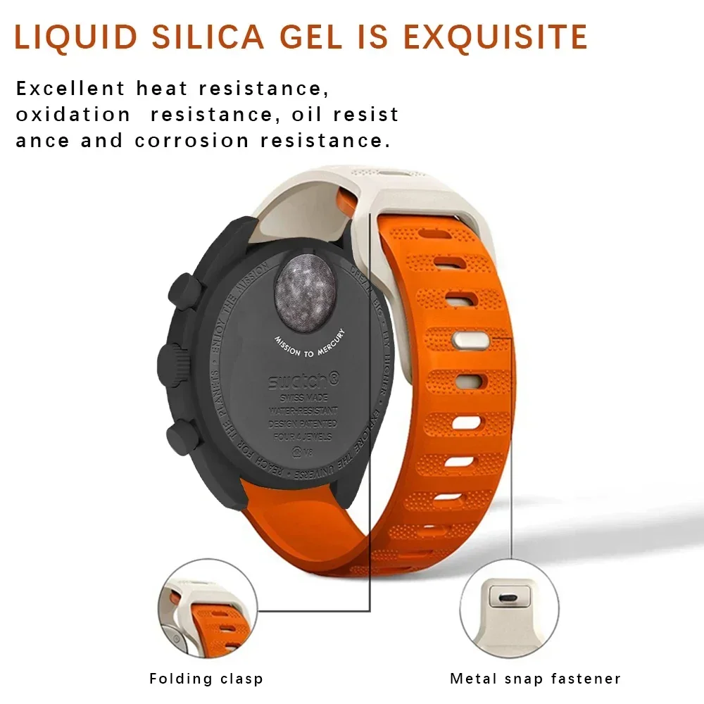 Фото Ремешок силиконовый для часов Omega X Swatch, быстросъемный спортивный браслет для Samsung Galaxy Watch 5 4, 20 мм №2