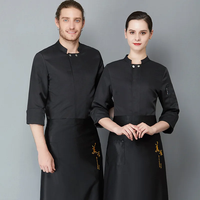 

C258 наряд шеф-повара, ресторан, кухня, готовка официанта, искусственное пальто для пекарни, бара, одежда для кафе, искусственное пальто для суши